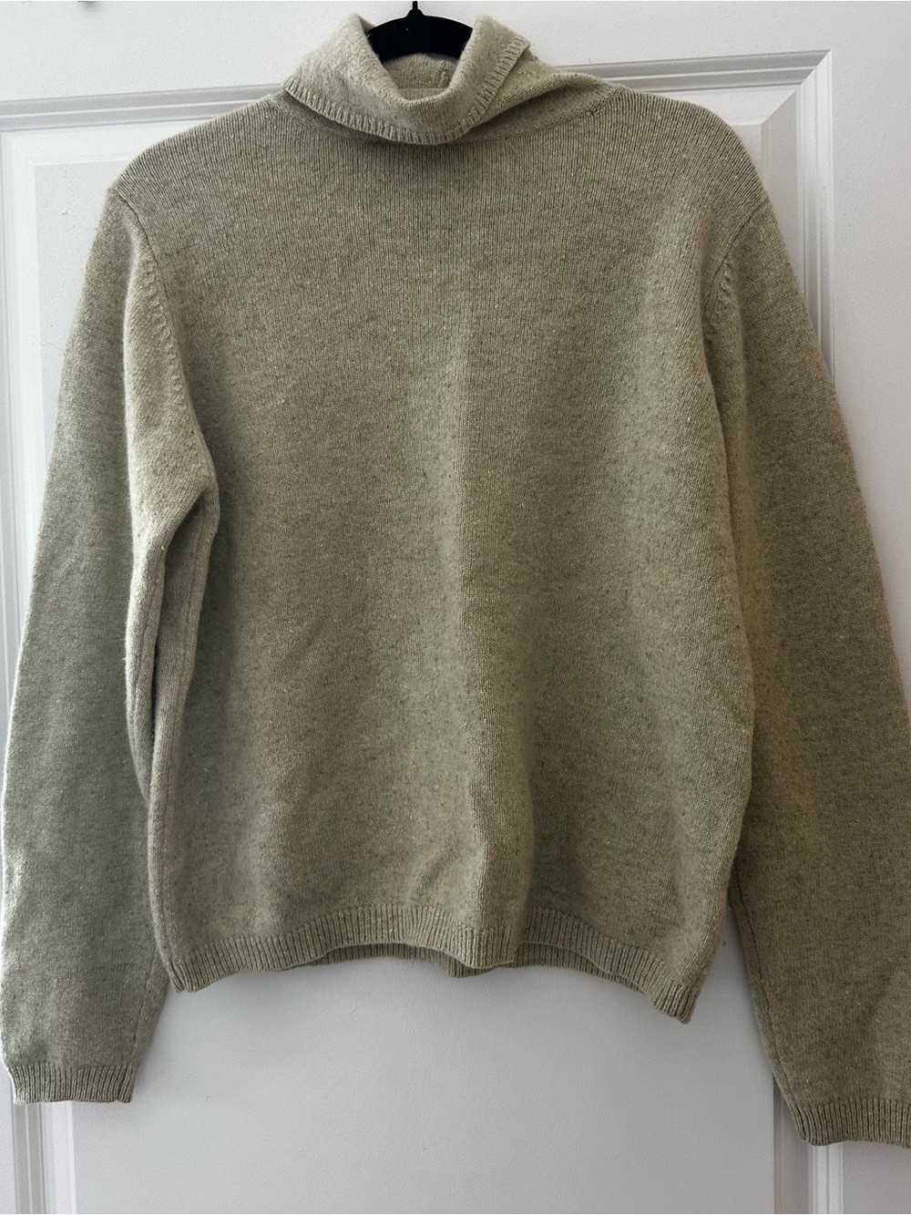 L.L.Bean Women's Olive Merino-Angora Turtleneck Sweater
